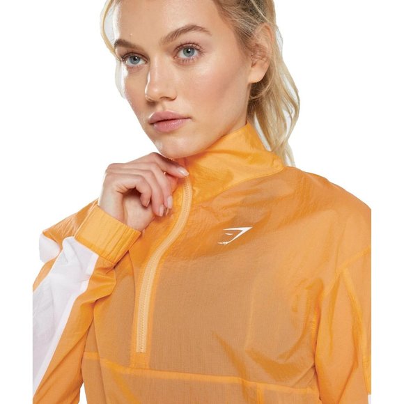 GYMSHARK Women's Pulse Woven Full Zip Jacket SIZE MEDIUM Apricot Orange NWOT - Picture 3 of 5
